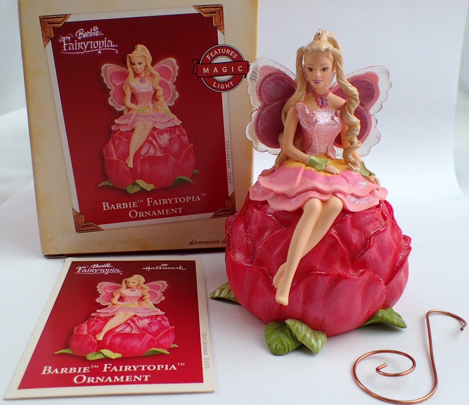 MIB Hallmark Keepsake 2005 Barbie Fairytopia Elina Ornament Magic Light QXI6512