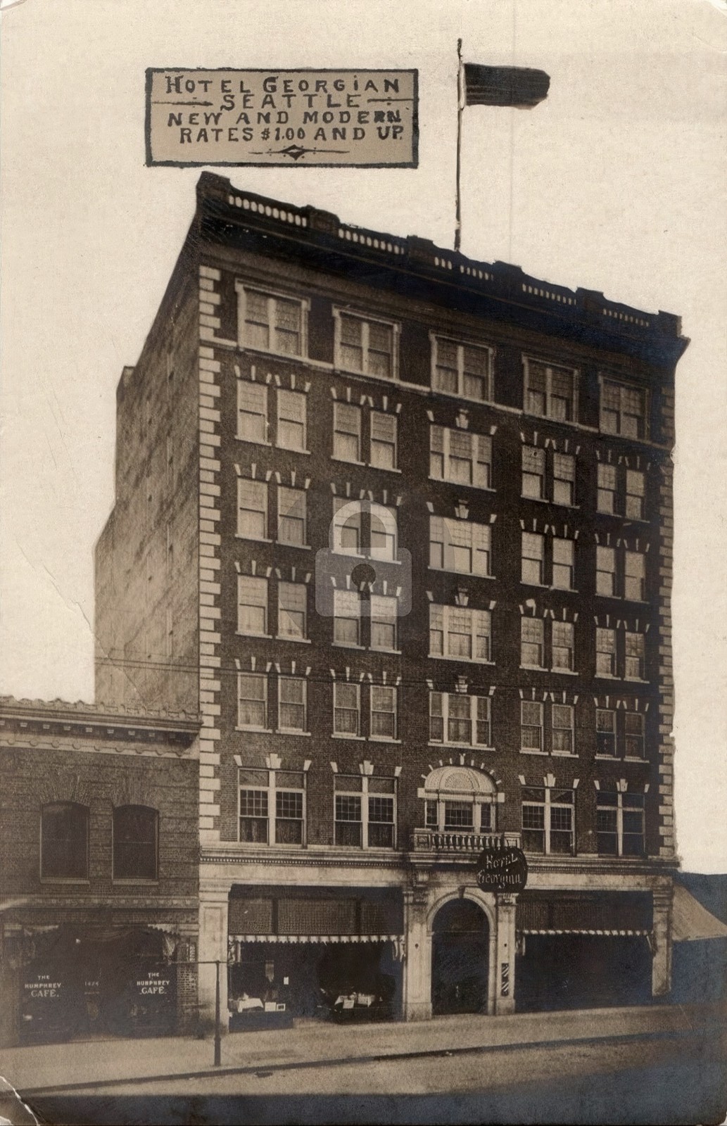 c1910's Hotel Georgian Building Seattle Washington WA RPPC Photo Postcard COPY