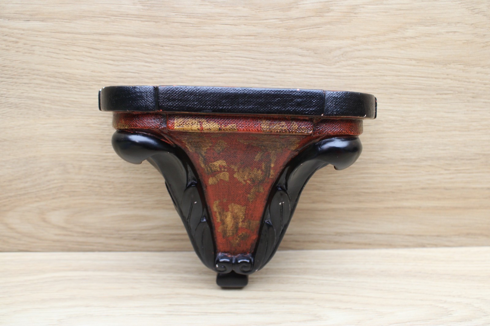 Vintage TOYO Raymond Waites Chinoiserie Wall Shelf Red Black Asian Decor Vintage TOYO Raymond Waites Chinoiserie Wall Shelf Red Black Asian Decor