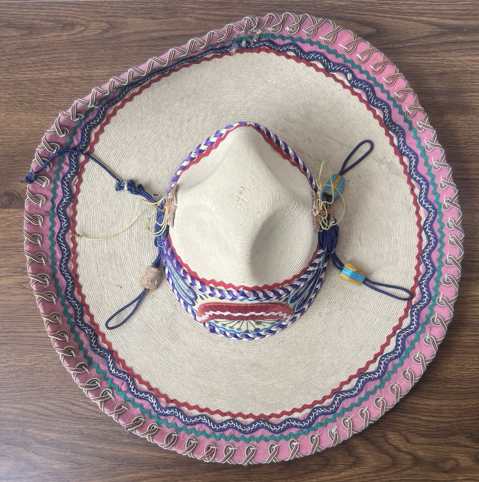 Vintage 1960’s Authentic Sombrero De Palma Casa Chavez Sahuayo, Mich 5X Adolfo