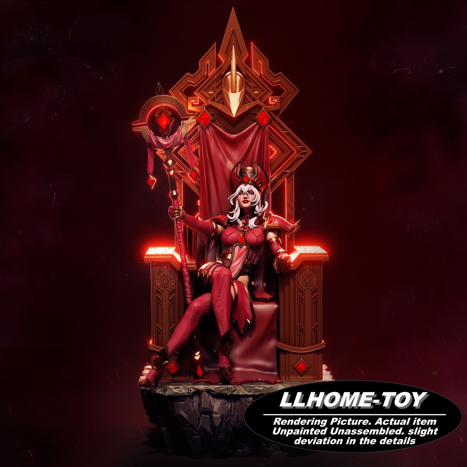 20CM tall Sally Whitemane throne Reisn 3D Print model Unpainted GK statue Figure
