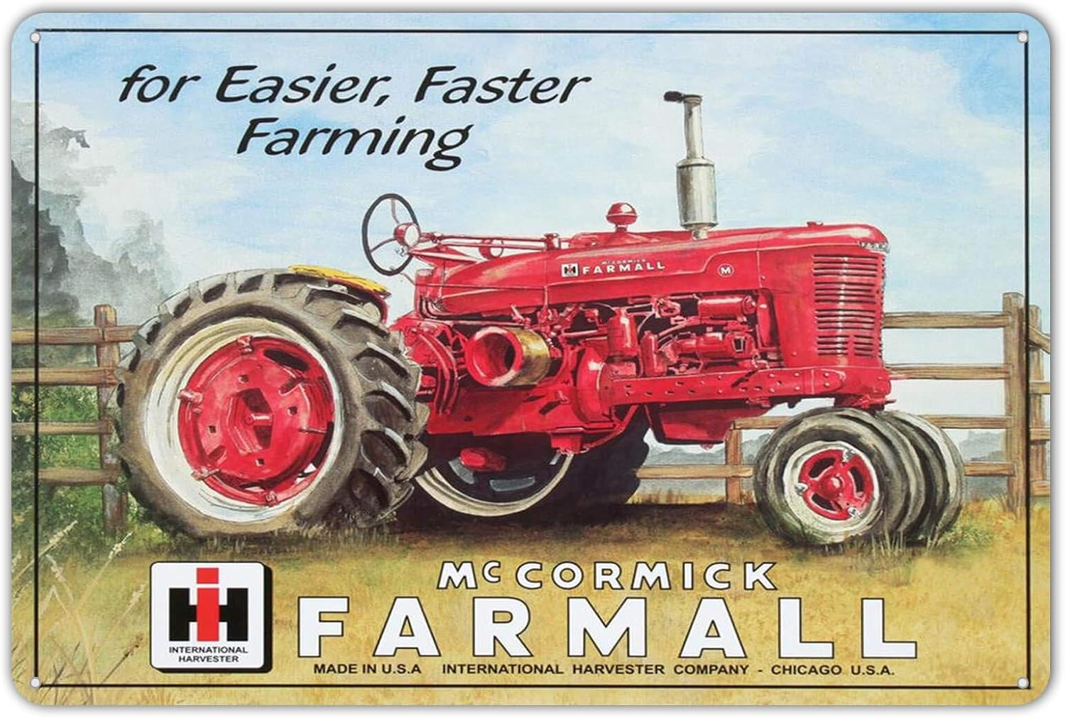Farmall Model M Tractor IH Fast Farming Equipment Vintage Style Metal Tin Sign 8 Farmall Model M Tractor IH Fast Farming Equipment Vintage Style Metal Tin Sign 8