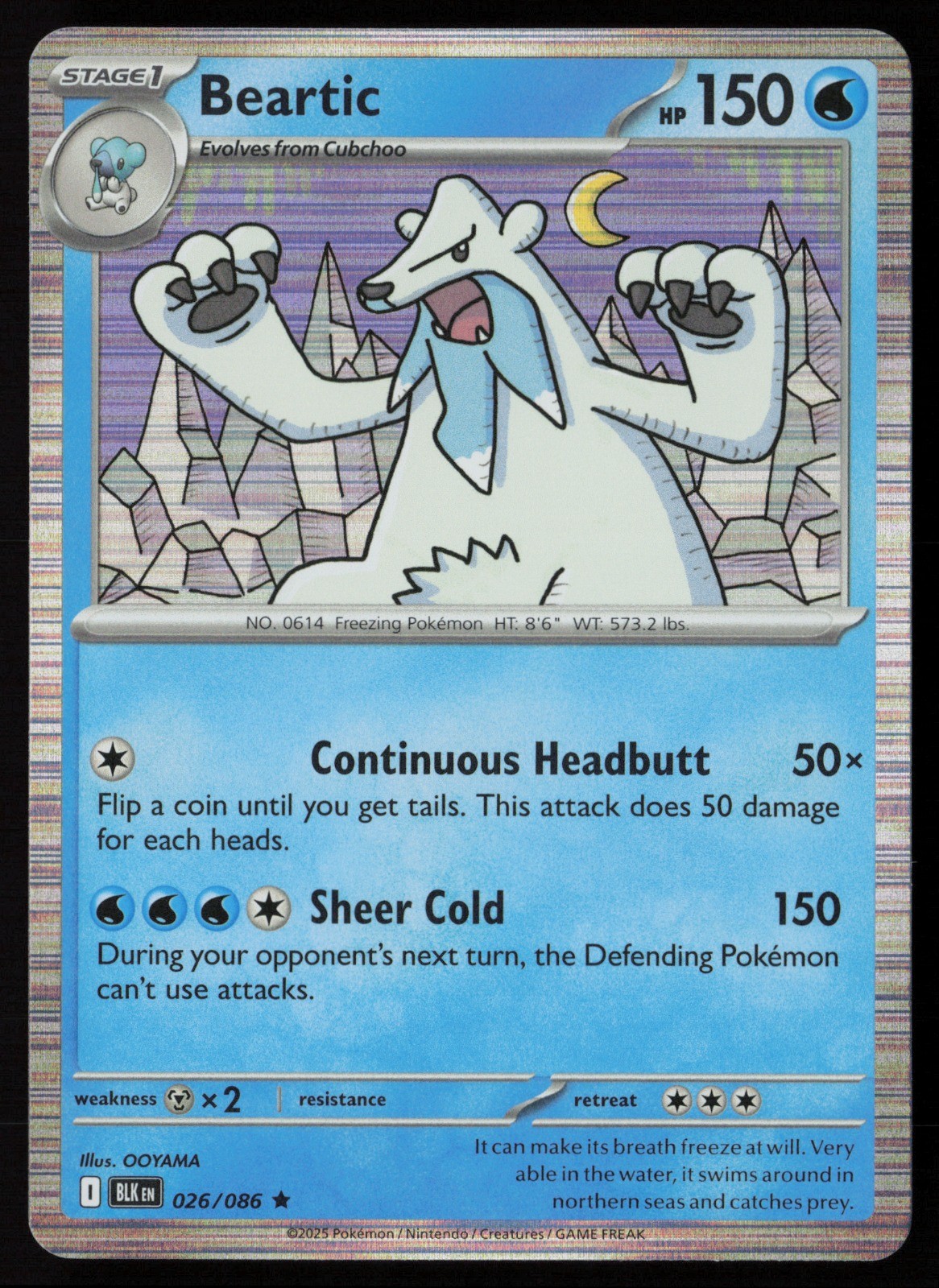 Beartic 026/086 Rare SV: Black Bolt Holofoil NM