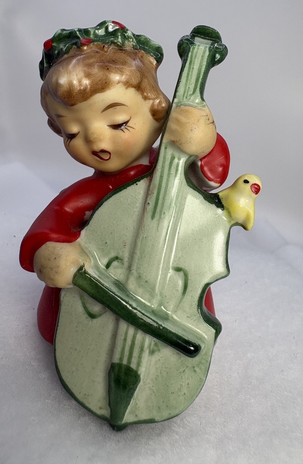 Vintage Lefton Angel with Chello Christmas Figurine 1259N
