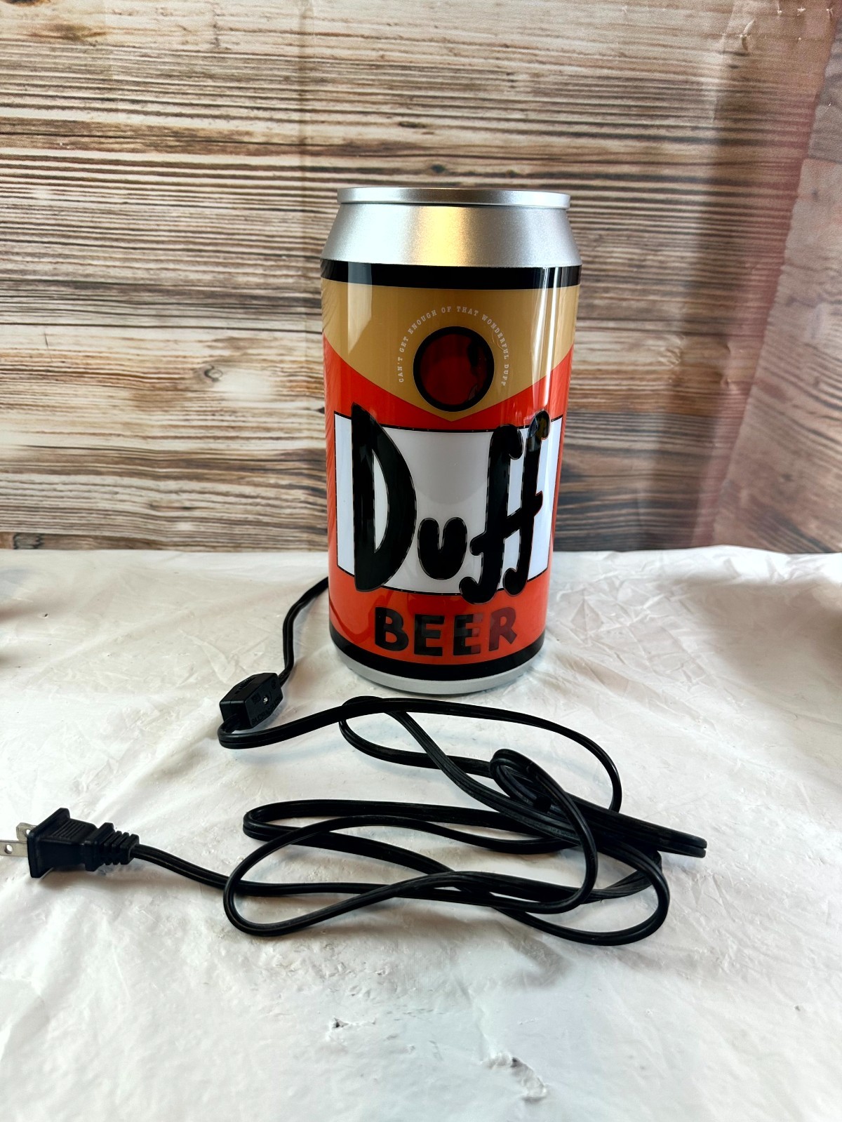 Vtg 2005 The Simpsons Duff Beer Can Rotating Electric Lamp & Light 10