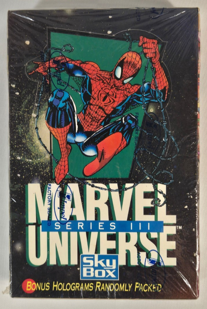 Skybox 1992 Marvel Universe Series III Sealed Box 36 Cards Spider-Man Hologram Skybox 1992 Marvel Universe Series III Sealed Box 36 Cards Spider-Man Hologram