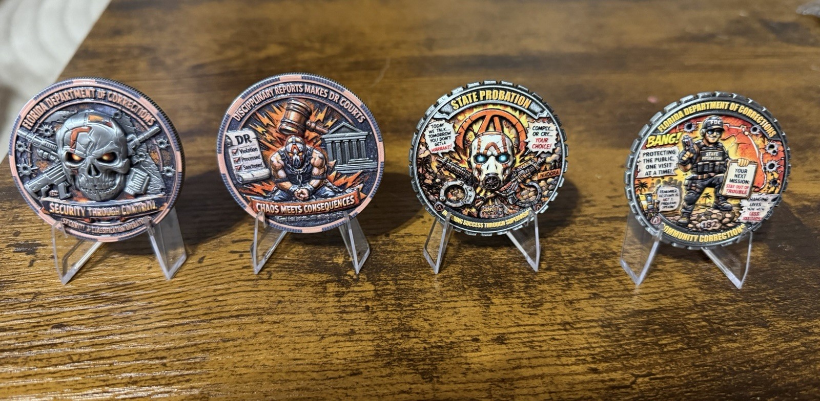 Florida DOC (FDC) Institutions & Probation Borderlands Challenge Coin Set