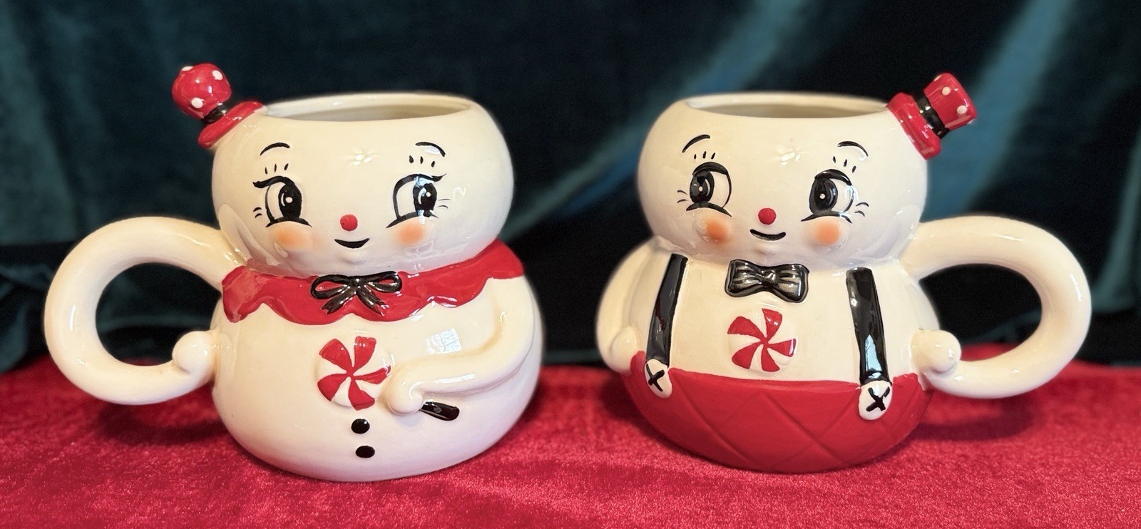 2026 Johanna Parker Vintage Inspired Snowman & Snowwoman Mugs Set of 2