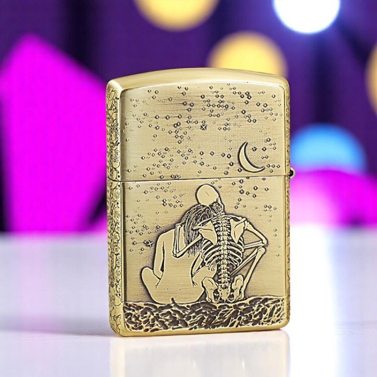 Zippo Armor Lighter Carved Until Death Pure Copper Gothic Zippo Armor Lighter Carved Until Death Pure Copper Gothic