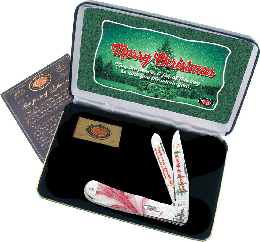 Case Cutlery Merry Christmas Trapper Folding Pocket Knife MCPM