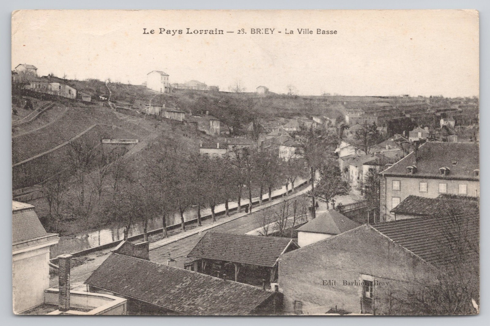Vintage Postcard Briey France La Ville Basse Lower Town Valley Landscape View