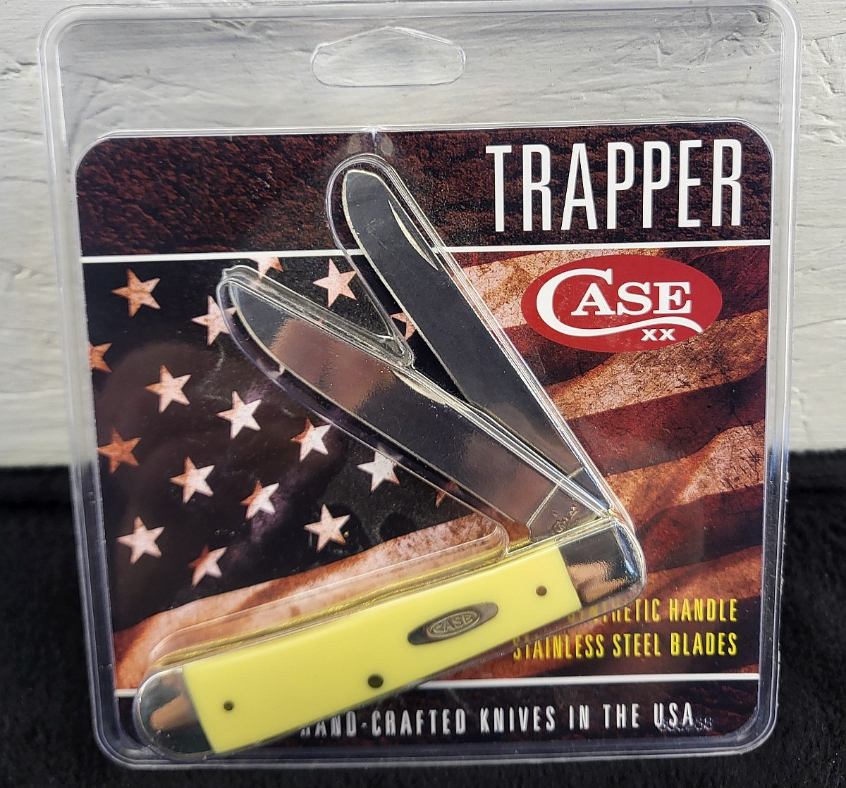 Case XX 2017 Yellow Delrin Trapper Pocket Knife Stainless Steel USA