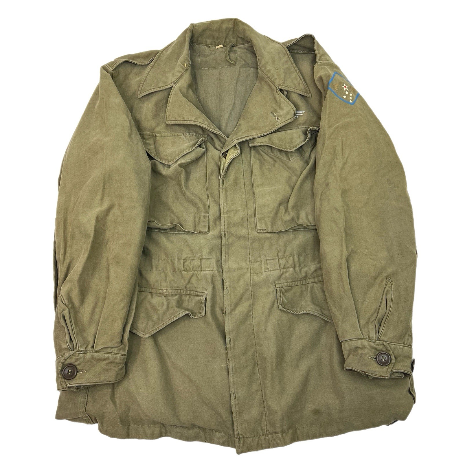 Vintage 1940s WW2 Military Field Jacket Hap Arnold Painted Emblem Size Small