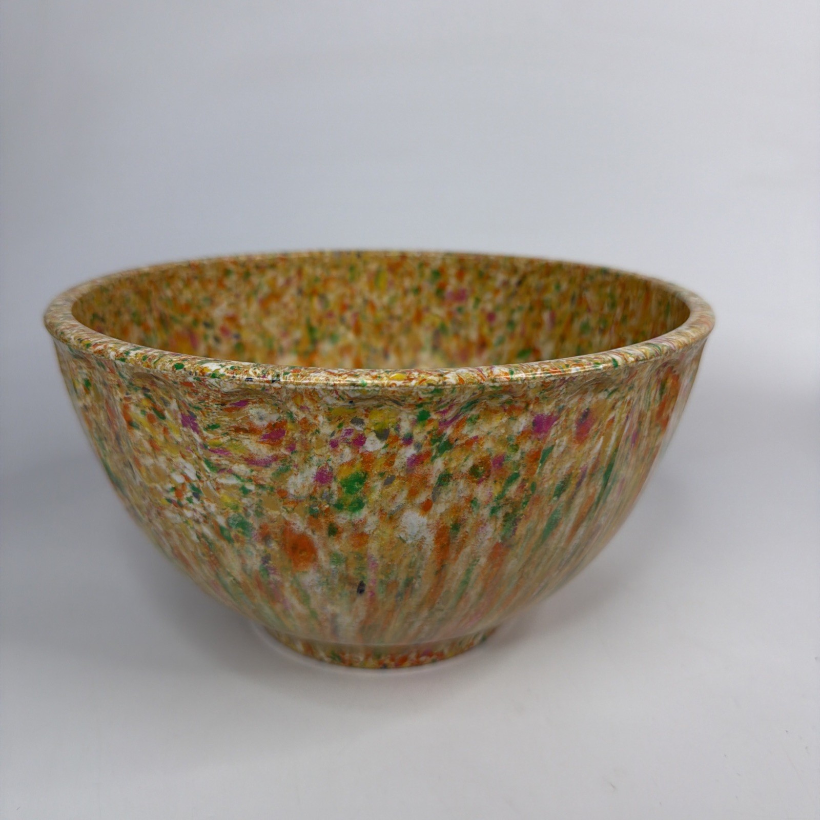 Vintage MCM Boonton Yellow Confetti 511C Melamine Mixing Bowl 4 Qt