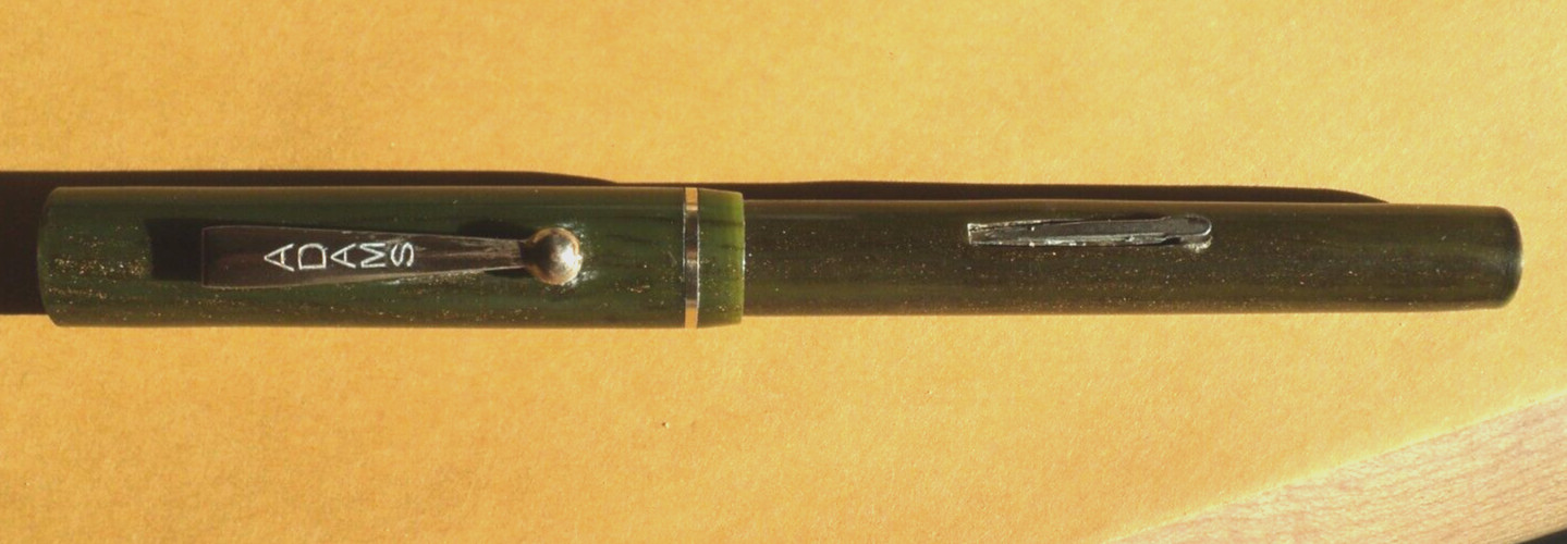 VINTAGE ADAMS Fountain Pen in varigated Green w/ Gold flecks