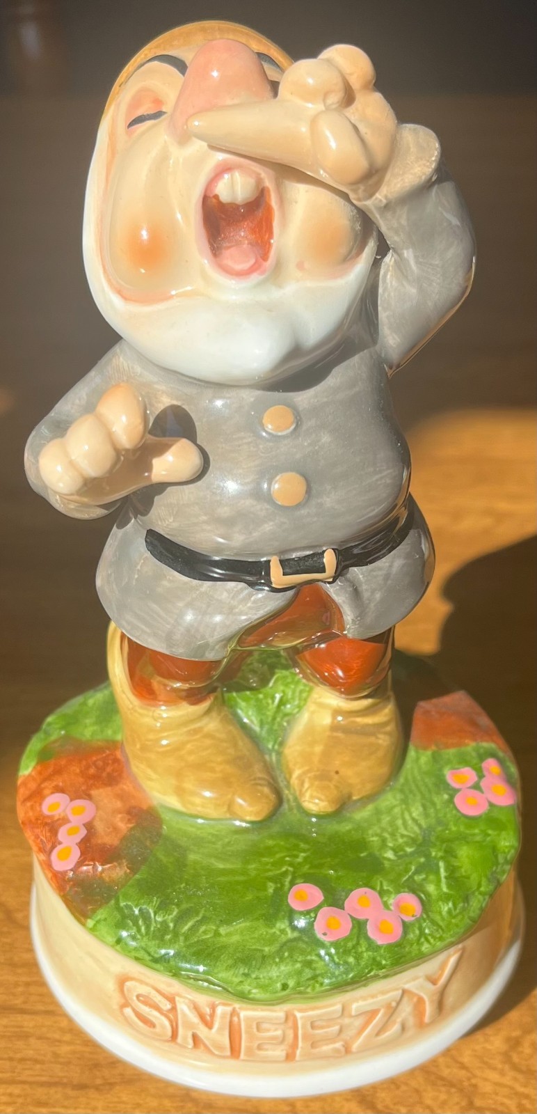 Schmid Disney Snow White and the Seven Dwarfs Sneezy Music Box Figurine