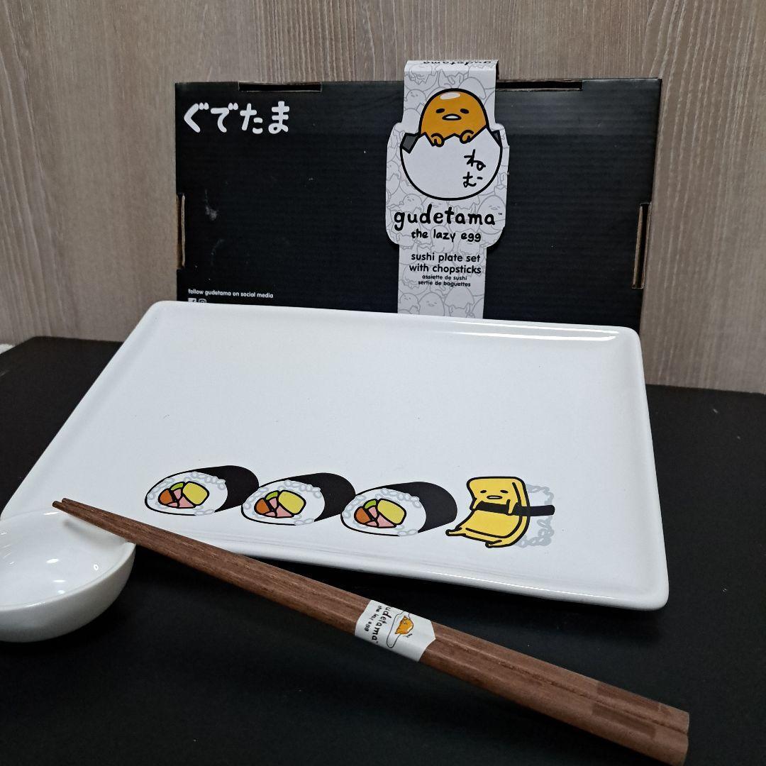 Sanrio Gudetama Sushi plate(26x16cm/10.23x6.29\