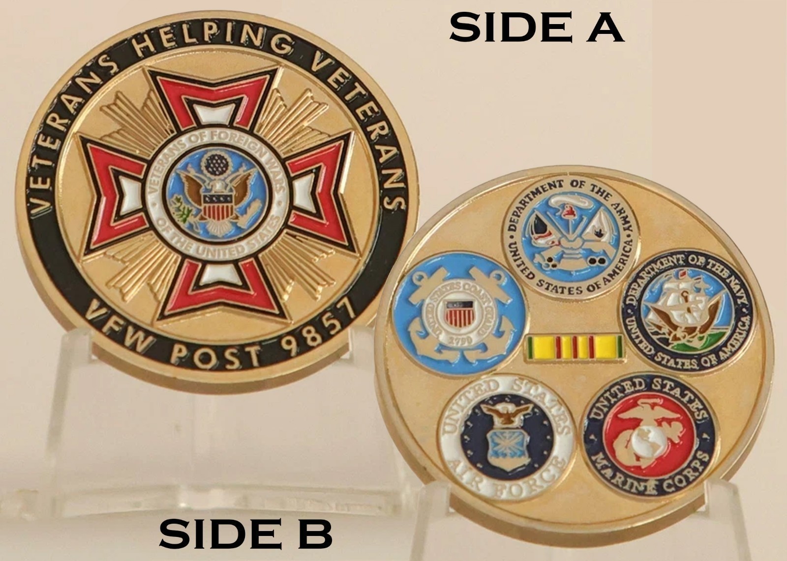 VFW Post 9857 Veterans Helping Veterans Challenge Coin  3#F