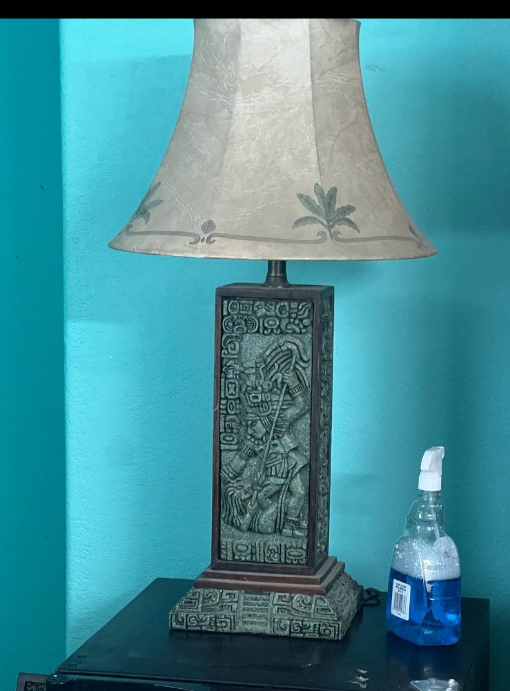 AZTEC MAYAN ZAREBSKI lamp works 1970 RARE HEAVY MAYAN, AZTEC MESO AMERICAN AZTEC MAYAN ZAREBSKI lamp works 1970 RARE HEAVY MAYAN, AZTEC MESO AMERICAN