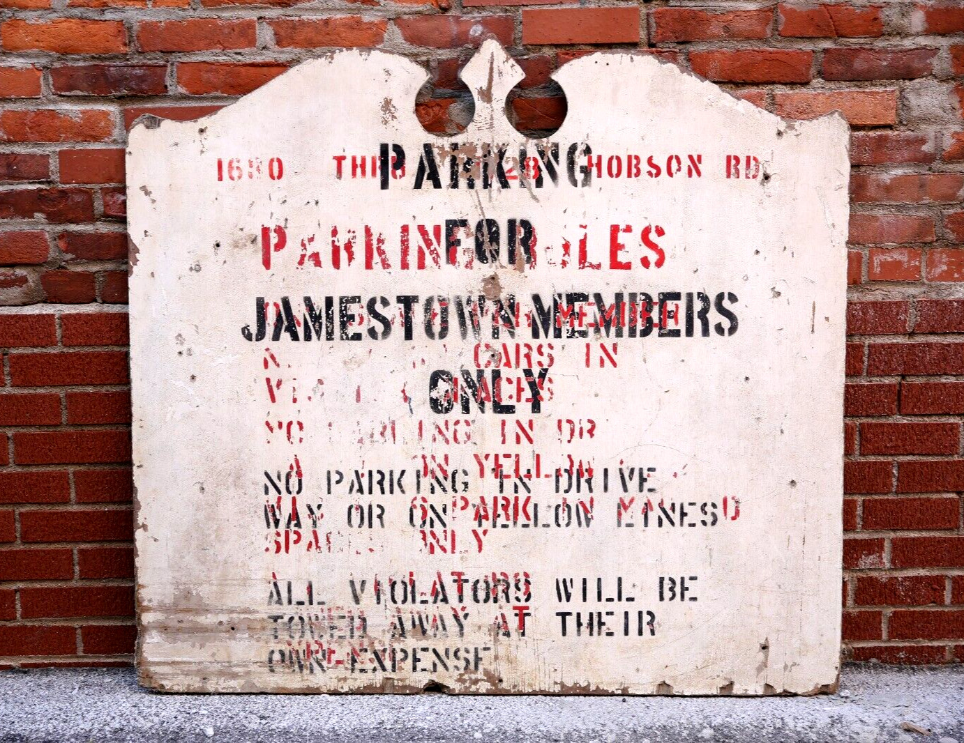 Vintage No Parking Sign Gate Entrance wood sign old hand painted antique finial Vintage No Parking Sign Gate Entrance wood sign old hand painted antique finial
