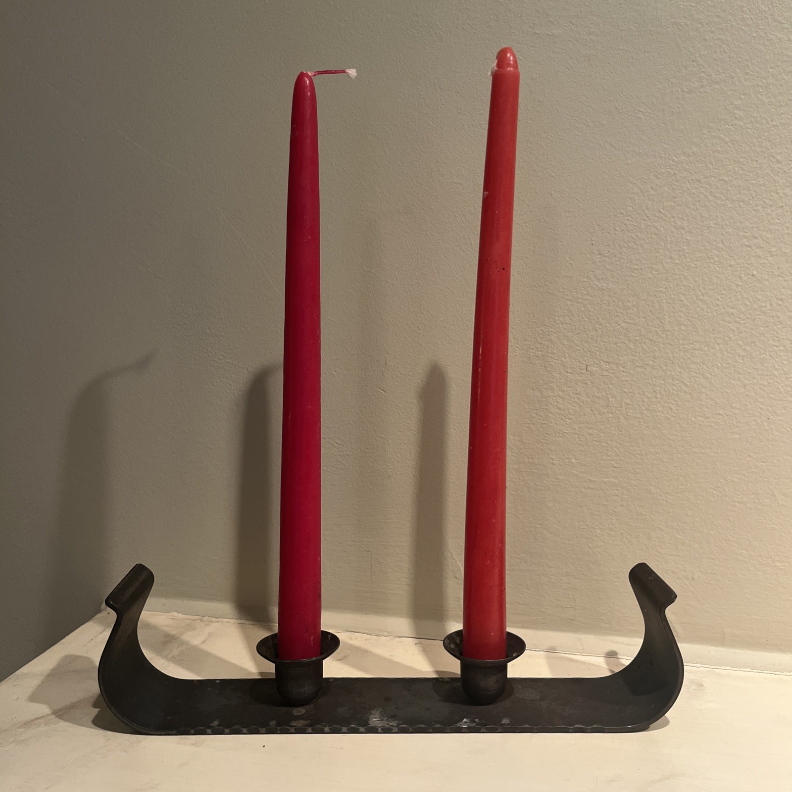 Vtg MCM Metal Viking Ship Candle Holder Scandinavian  Sweden 