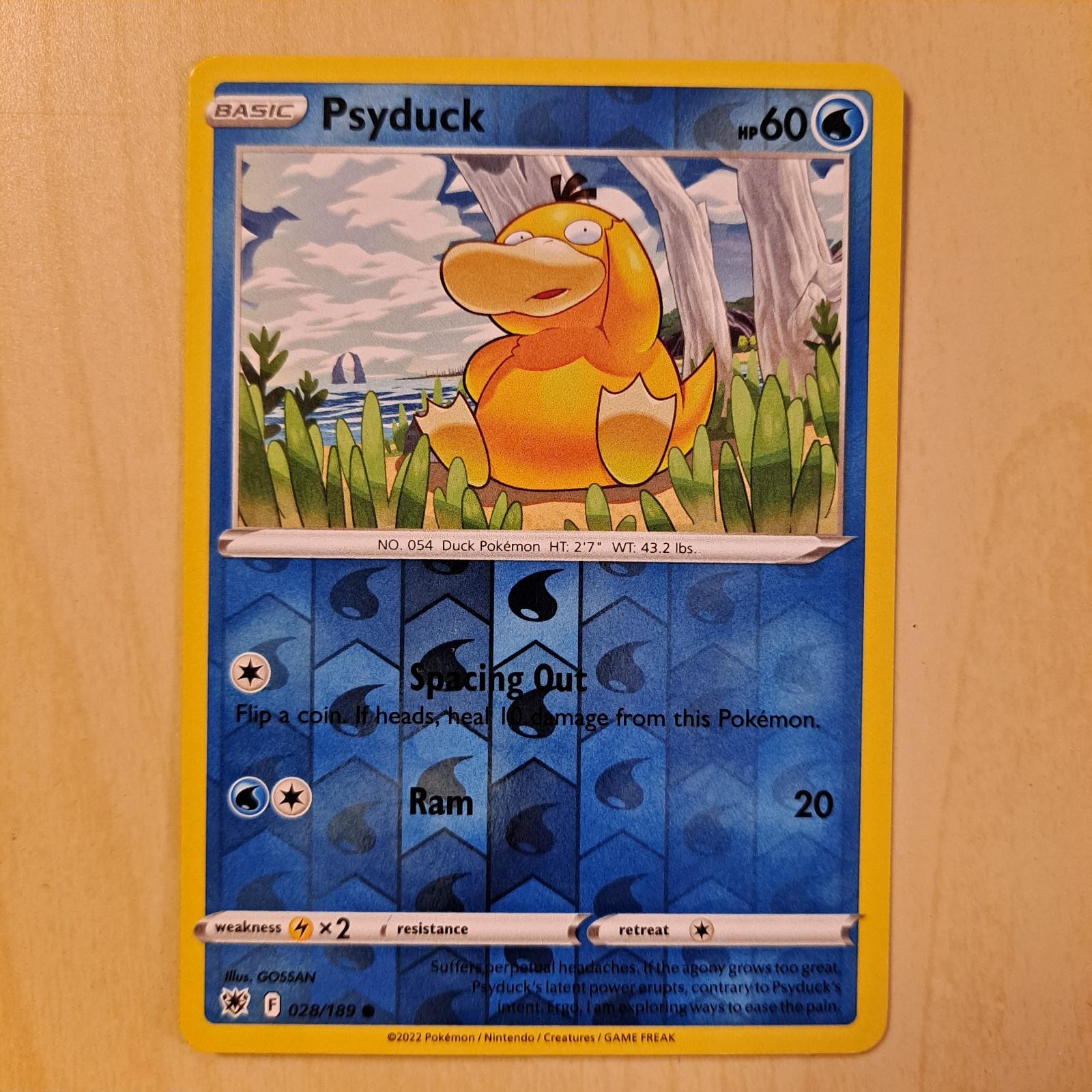 Psyduck 028/189 Common Astral Radiance Pokemon Reverse Holo Near Mint