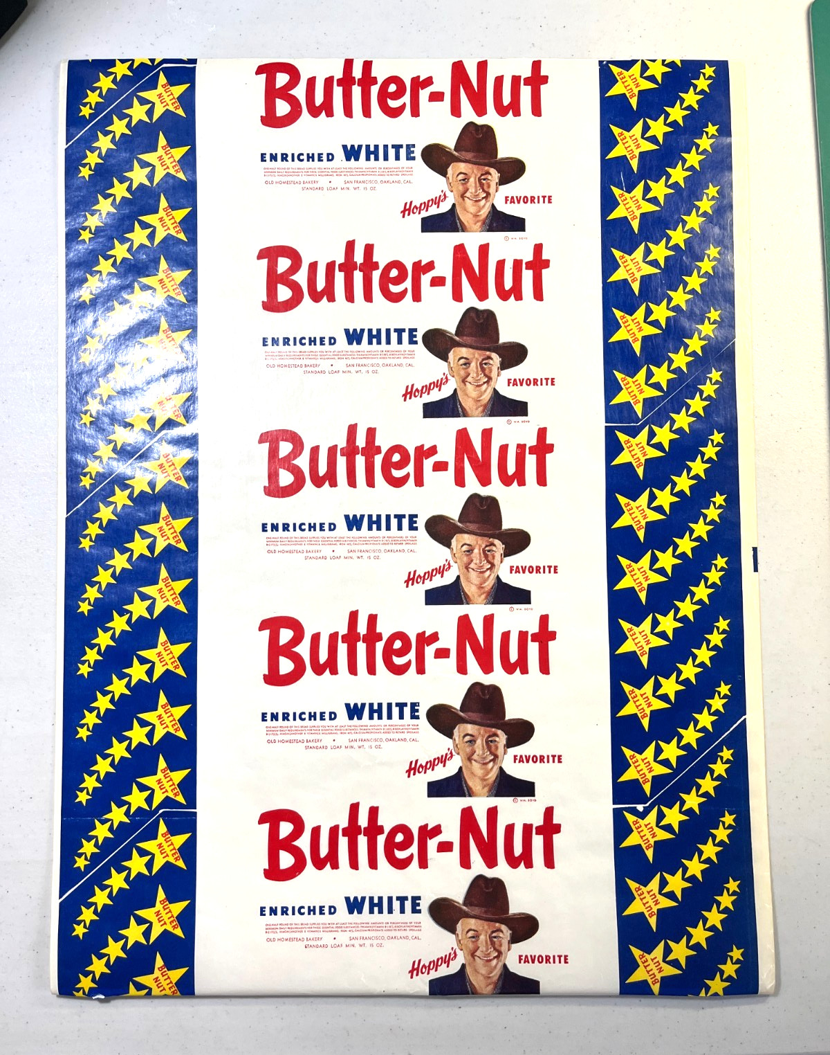 Vintage Hopalong Cassidy Butter Nut Bread Wrapper 14 Vintage Hopalong Cassidy Butter Nut Bread Wrapper 14