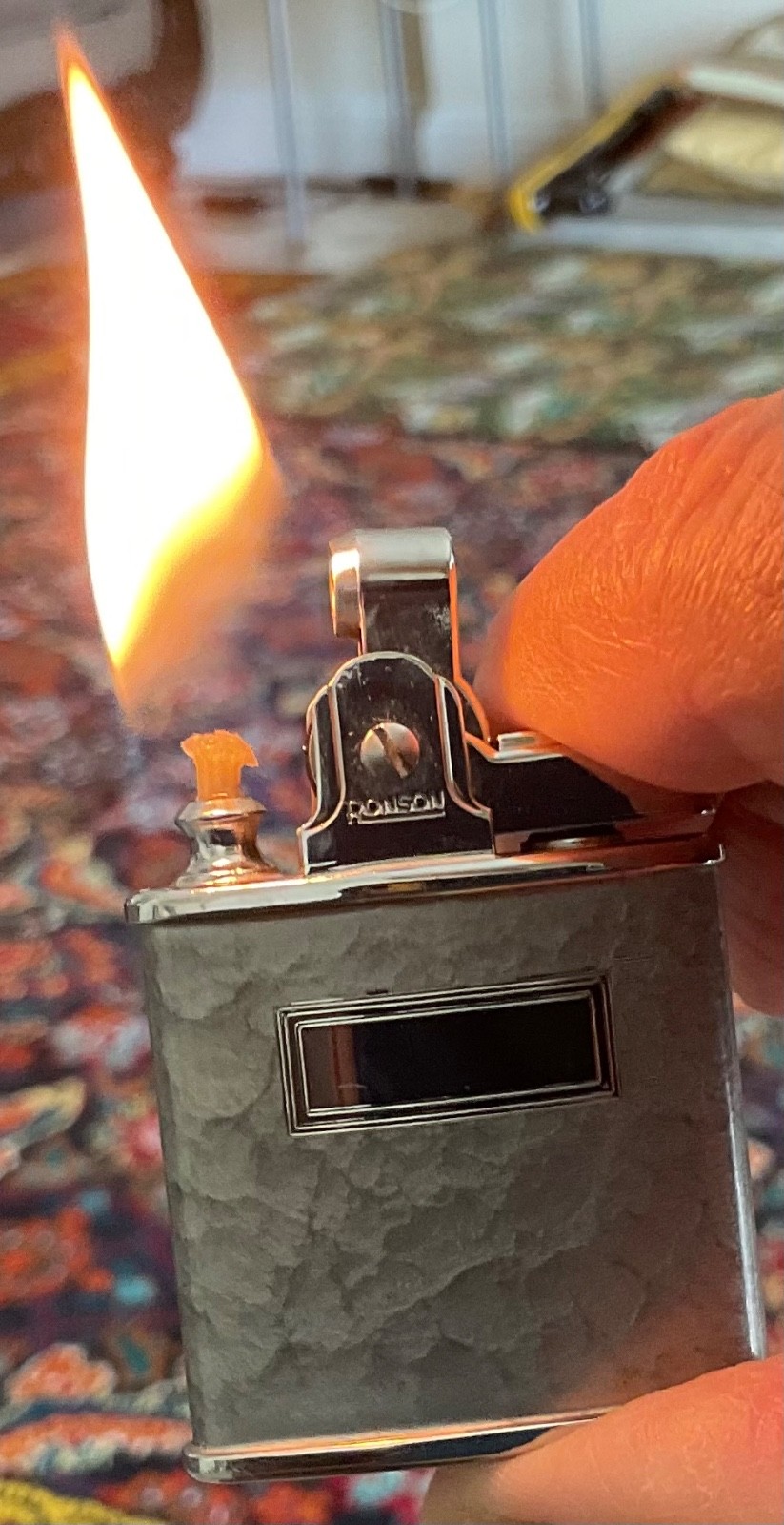 Vintage Ronson Textured Princess Petrol Lighter / Never Lit / Works Great.