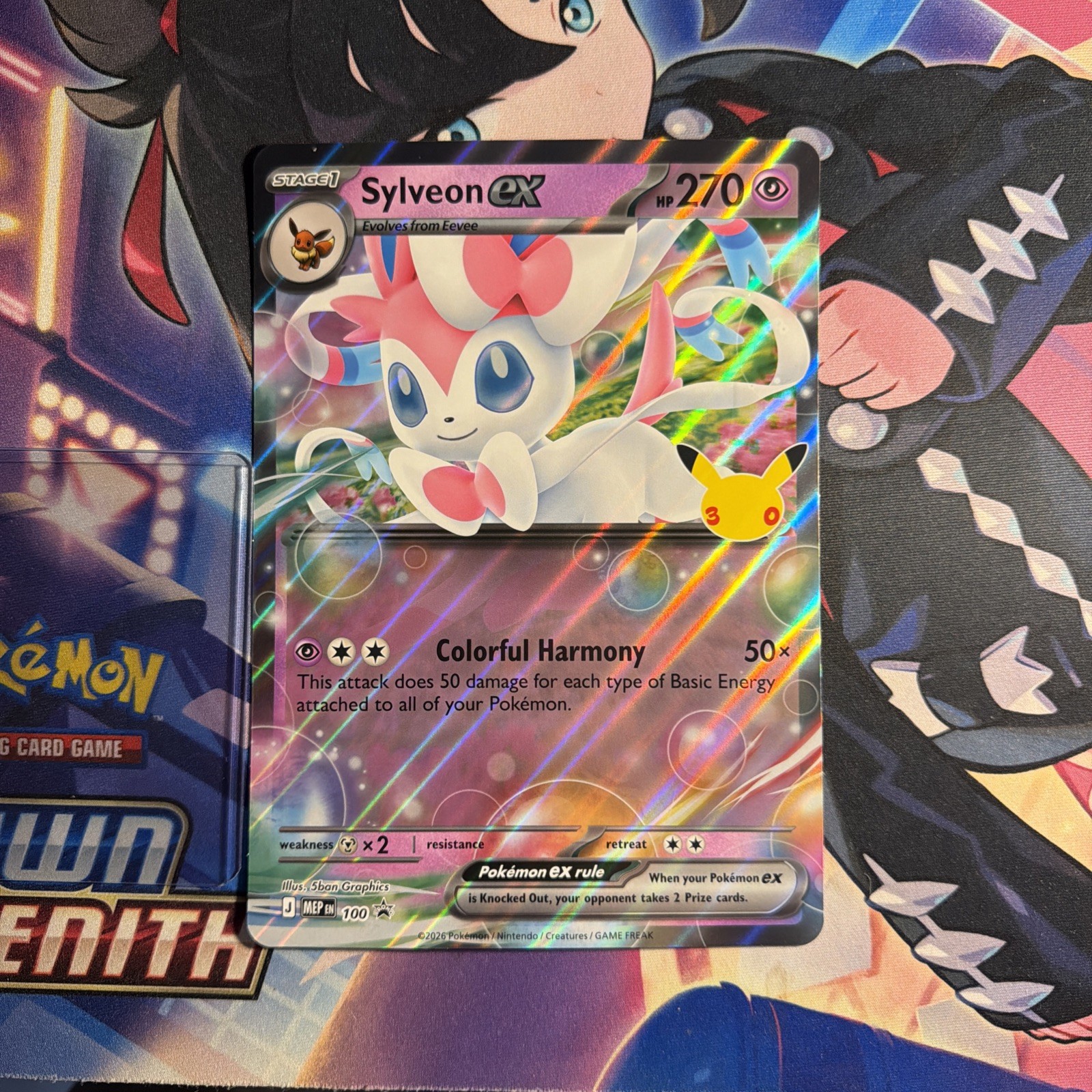Pokemon TCG - Sylveon EX MEP 100 - 30th Anniversary Celebration promo JUMBO Pokemon TCG - Sylveon EX MEP 100 - 30th Anniversary Celebration promo JUMBO