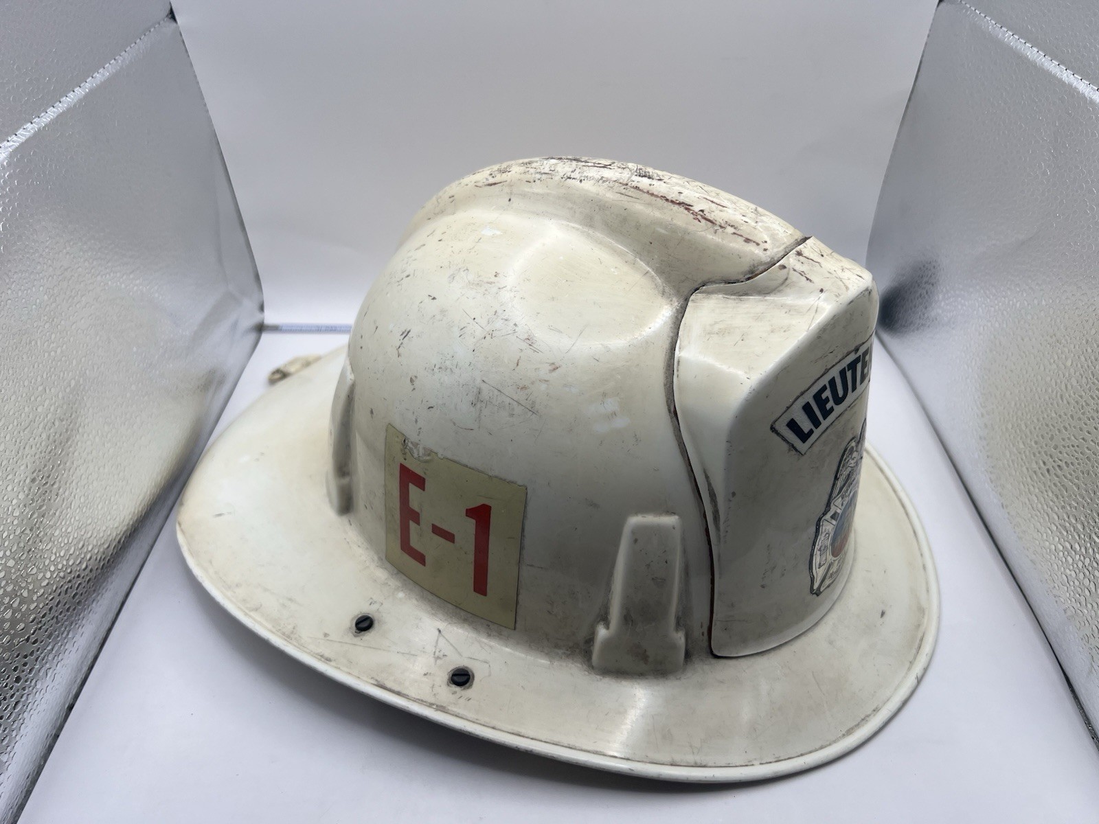 Vintage MSA Topgard DCFD Lieutenant Firefighter Helmet E-1 Late 1960s