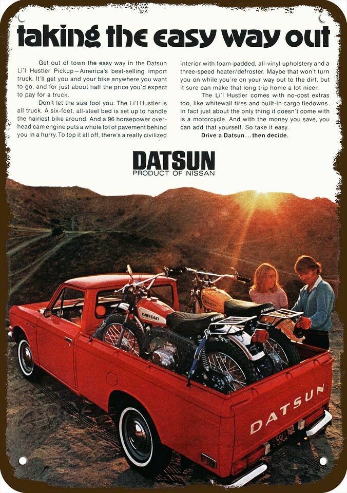 1971 DATSUN LI'L HUSTLER Pickup Truck Vintage-Look DECORATIVE REPLICA METAL SIGN 1971 DATSUN LI'L HUSTLER Pickup Truck Vintage-Look DECORATIVE REPLICA METAL SIGN