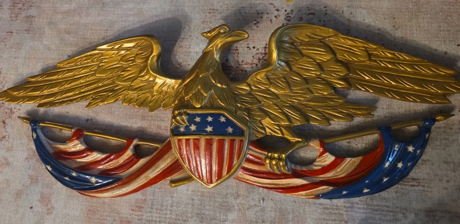 Vintage 1958 Whitehall Metal Studios Patriotic American Eagle Plaque Vintage 1958 Whitehall Metal Studios Patriotic American Eagle Plaque