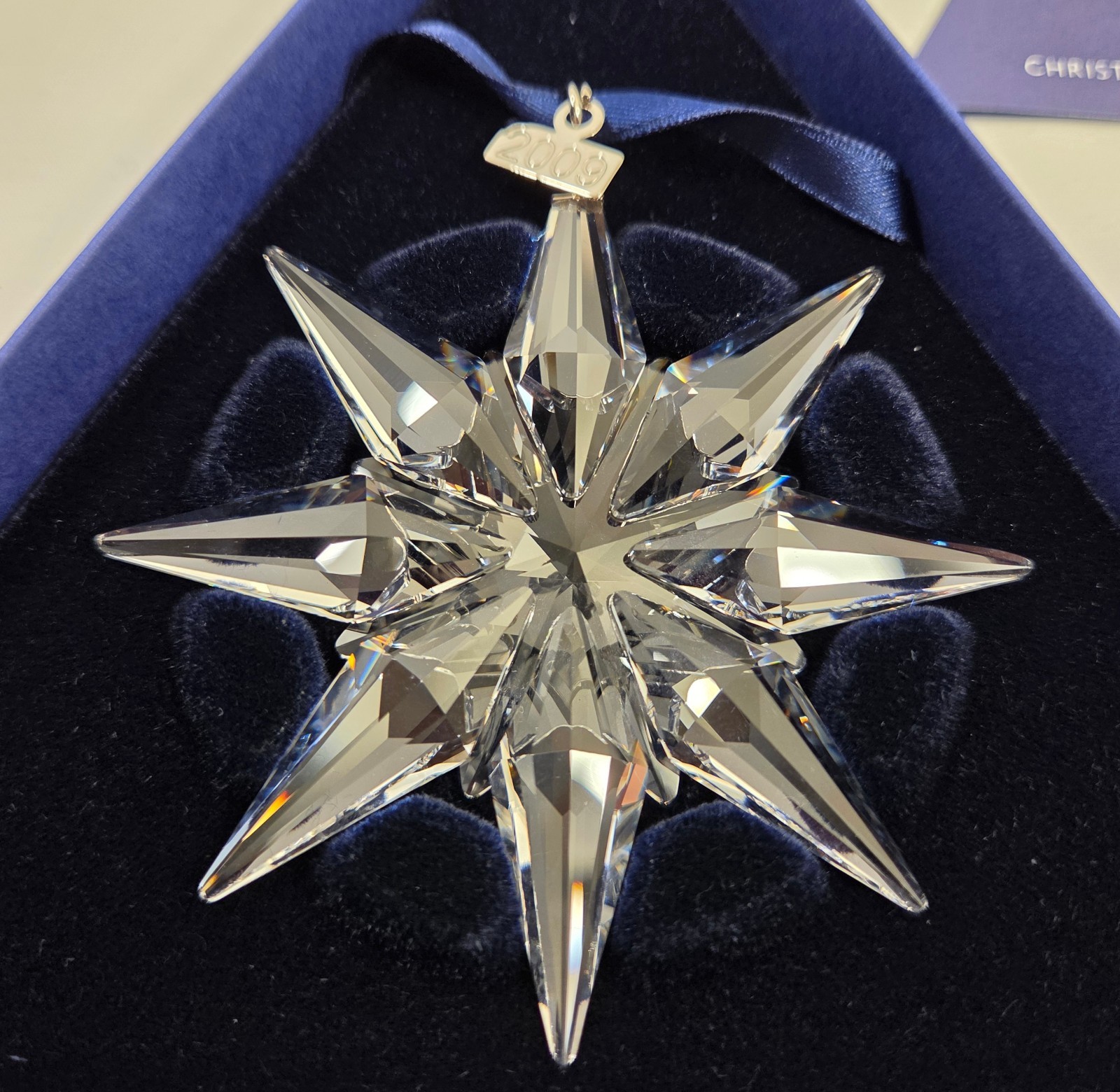 Swarovksi Crystal 2009 Christmas Holiday Ornament with Inner + Outer Box