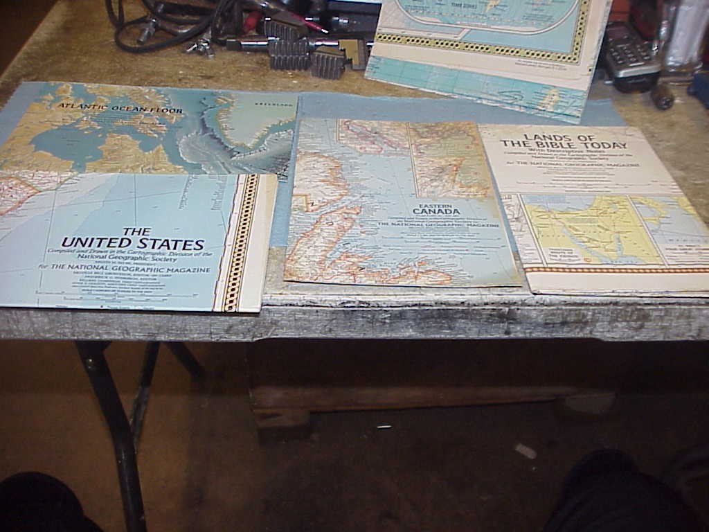(5) Vintage 1967 1968 1981 National Geographic Fold Out Maps (5) Vintage 1967 1968 1981 National Geographic Fold Out Maps