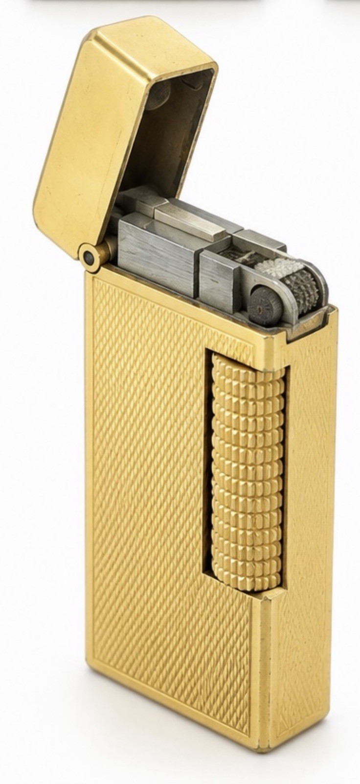 Vintage Swiss Made Gold-Tone Rollagas-Style Butane Lighter – Textured Design
