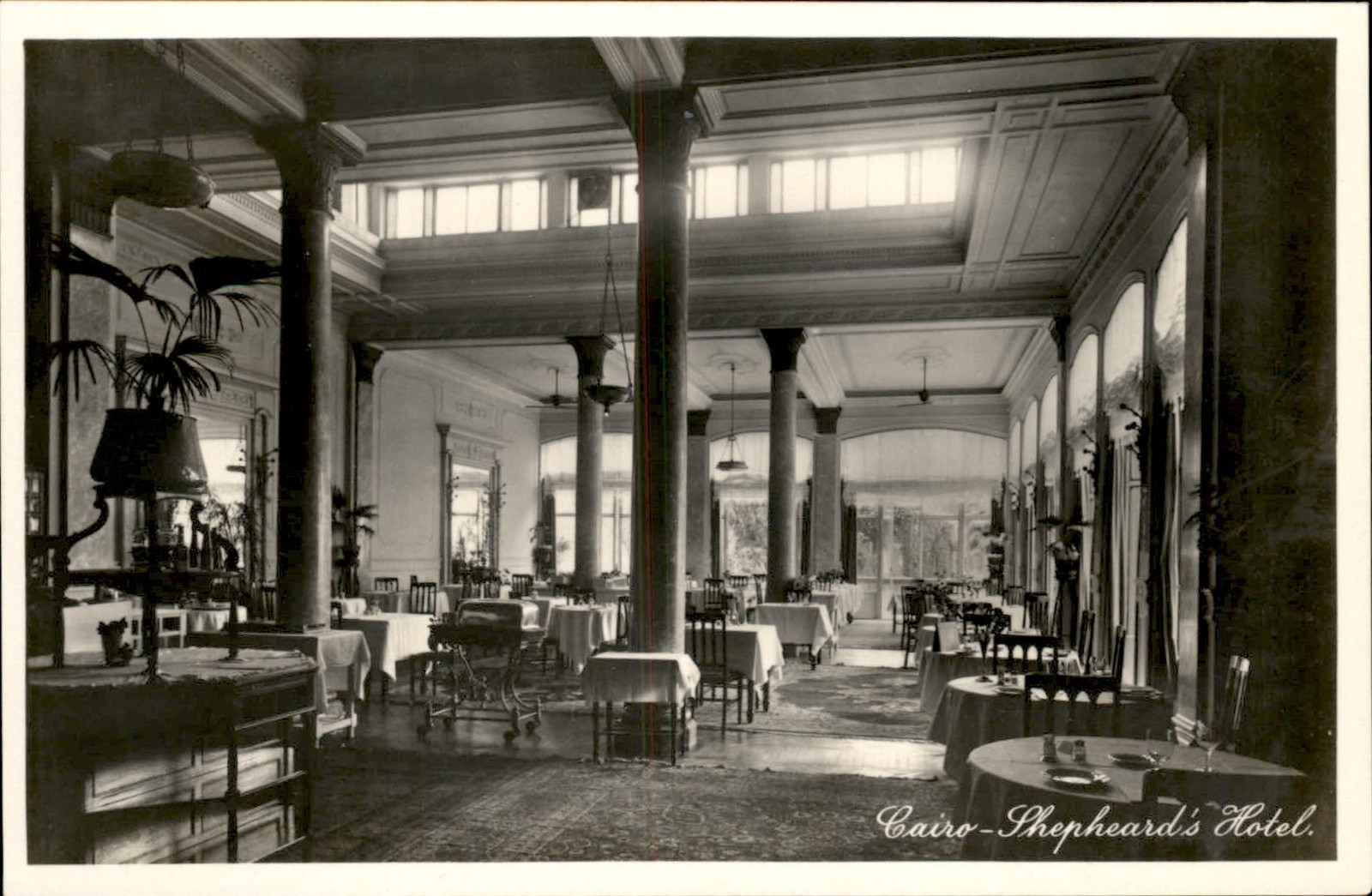 Cairo Hotel Dining Room c1920s-30s Real Photo Vintage Postcard bhn