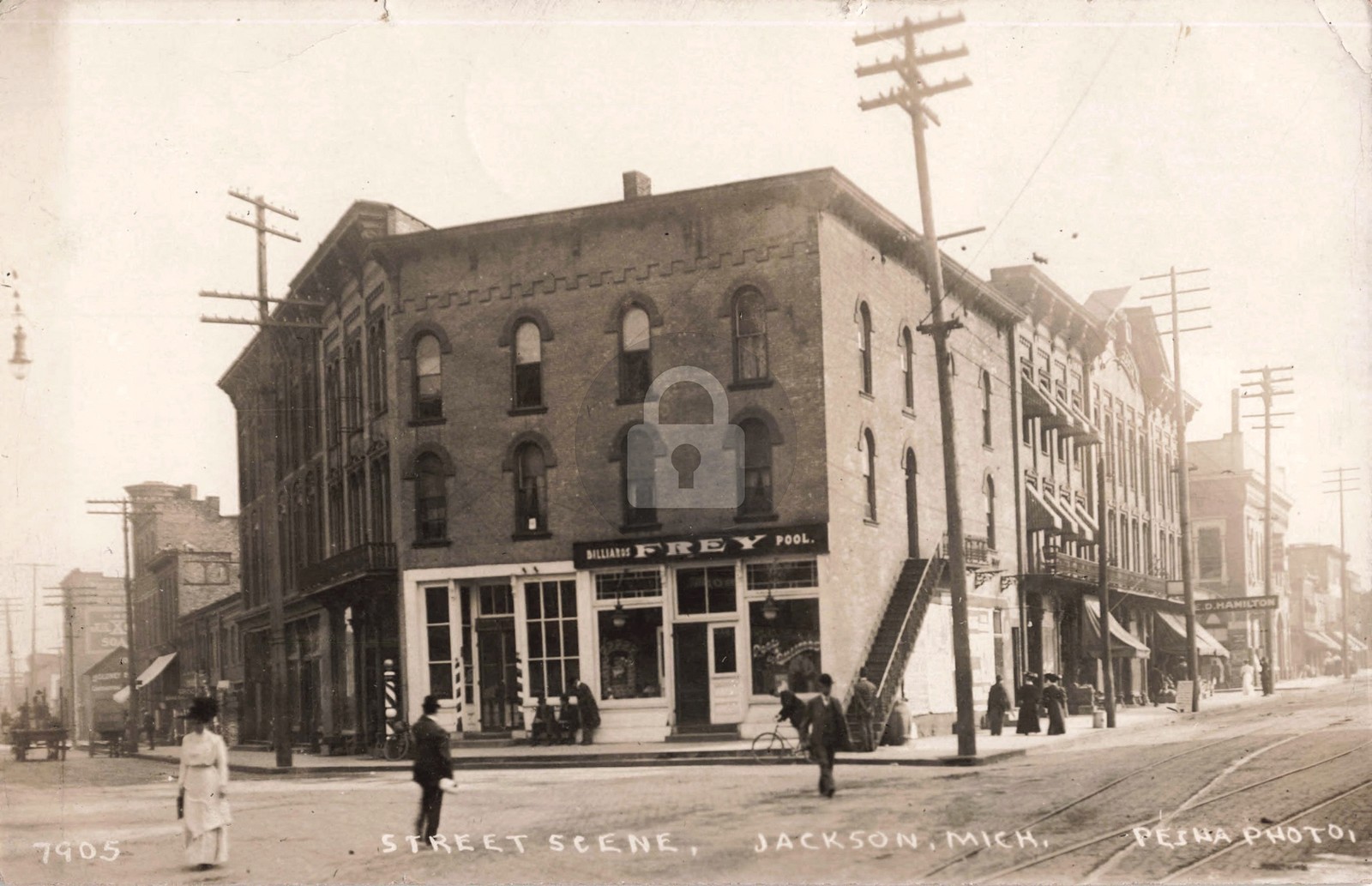 Street View Jackson MI Michigan #2 RPPC Photo Postcard COPY Street View Jackson MI Michigan #2 RPPC Photo Postcard COPY