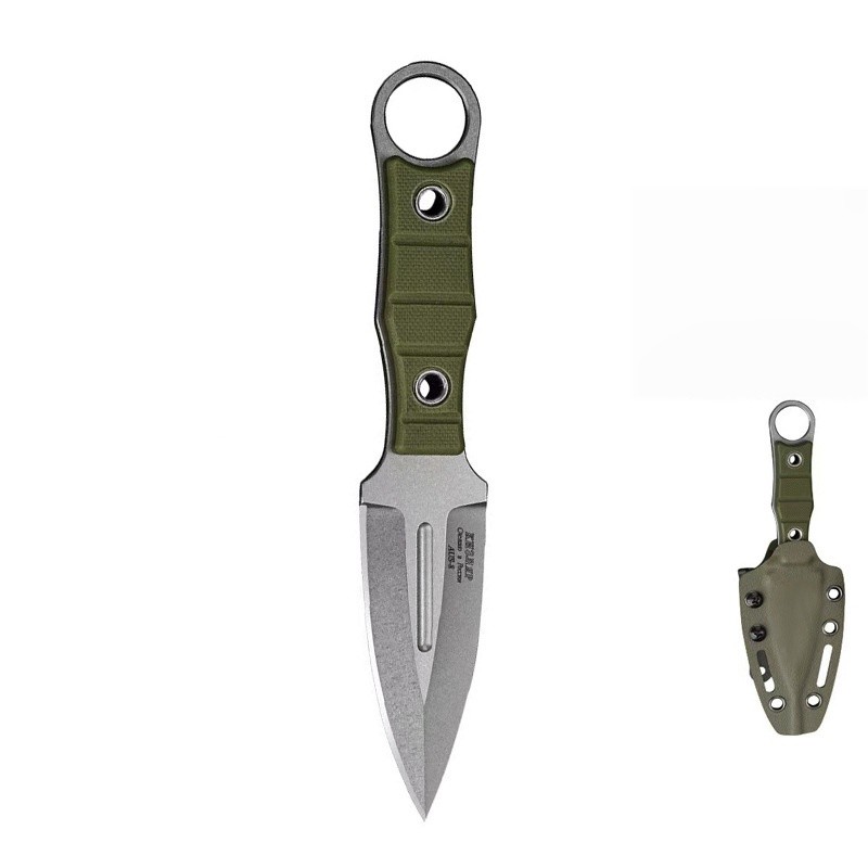 Portable Mini Fixed Blade Ring Knife G10 Handle Multi-Purpose Fruit Cutter