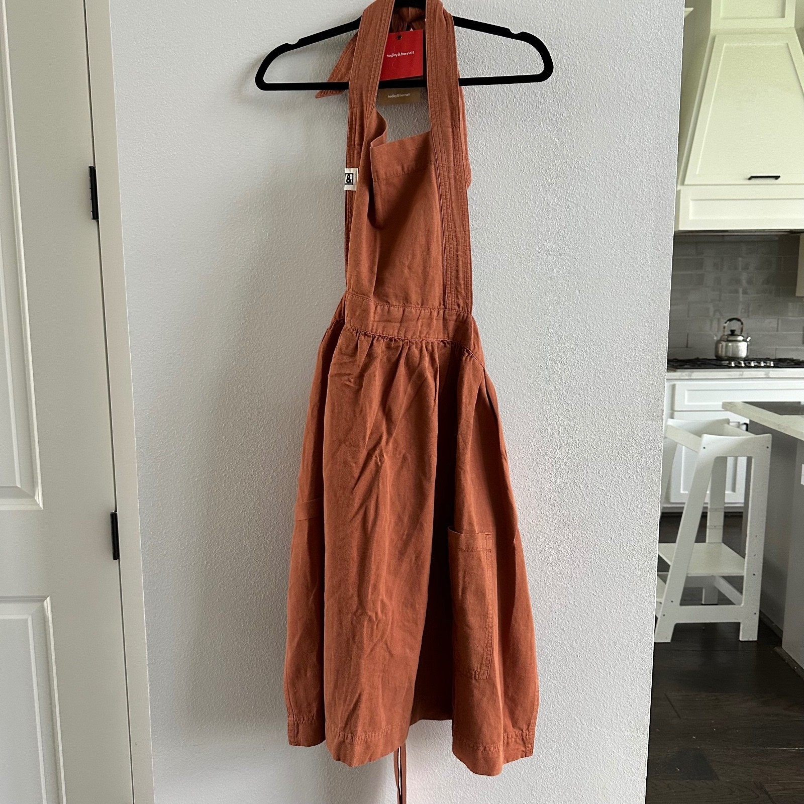 hedley and bennett Pinafore Apron Harissa Red
