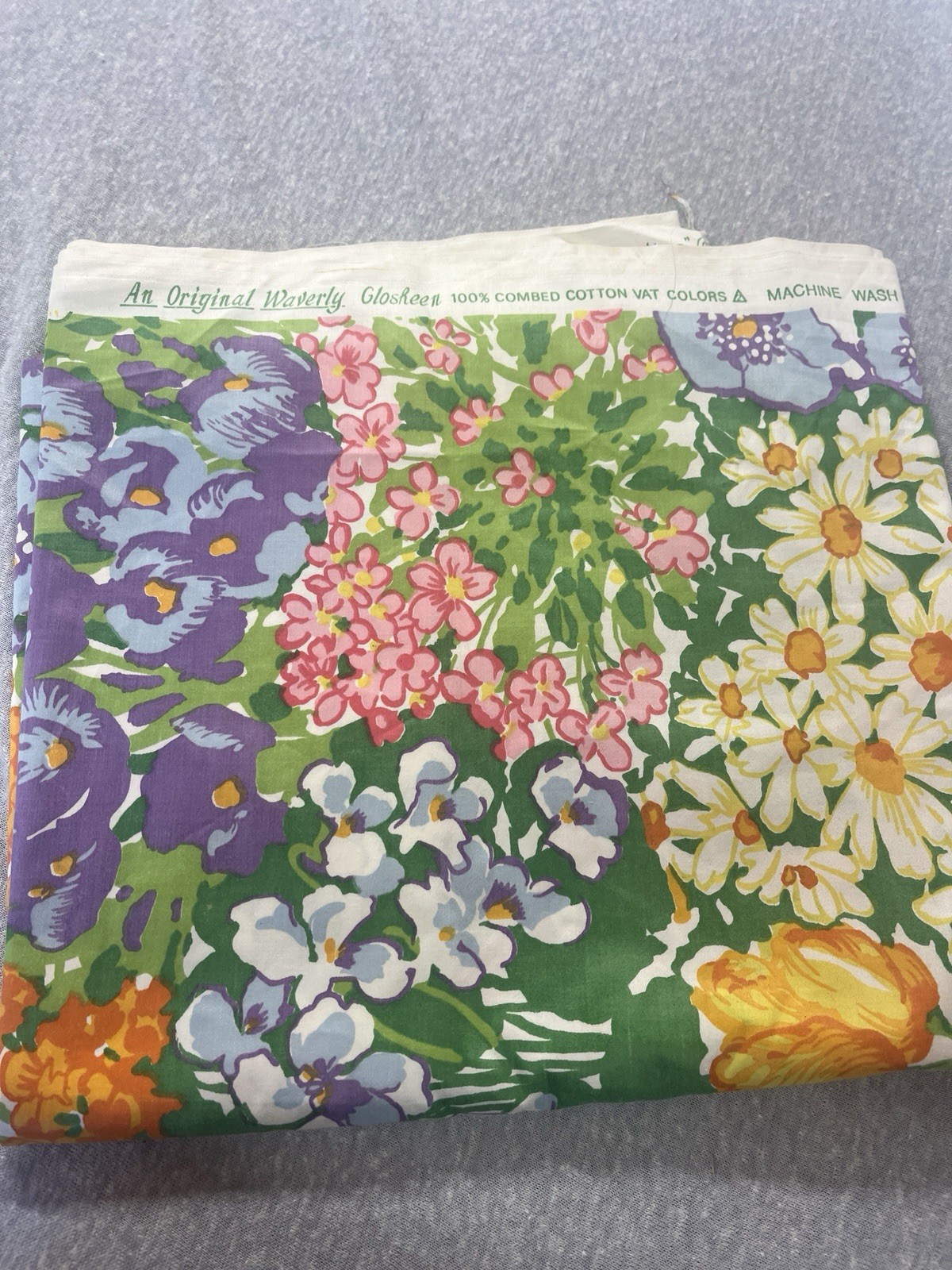 Vintage Waverly Clementine Fabric Glosheen 44”x72” Cotton Decor Floral