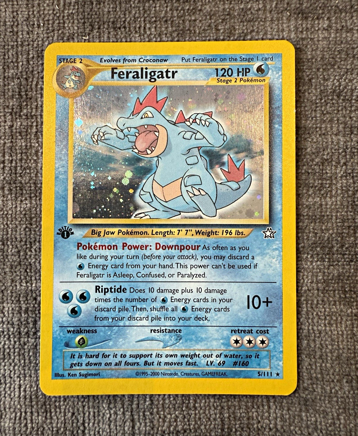 Pokémon TCG Neo Genesis Feraligatr 1st Ed Holo Rare 5/111 Eng 2000 - Mint