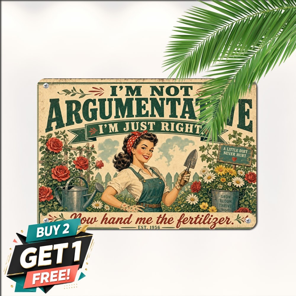 Sarcastic Plant Lover Quote Gardening Because Murder Is Wrong Metal Tin Sign