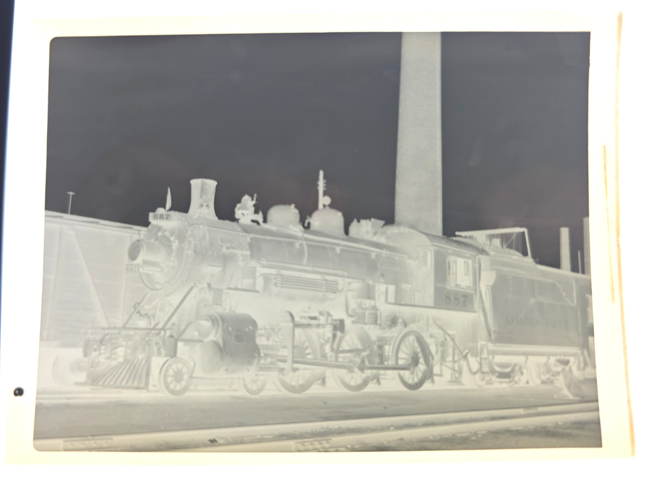 7/23/48 Canadian Pacific Railroad No. 887 4-6-0 London Ontario Photo Negative