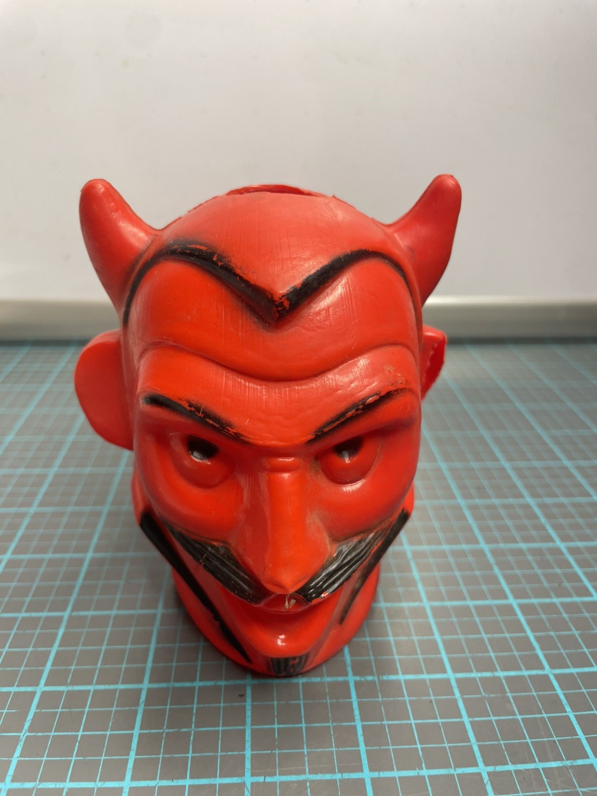 Vintage 1950's Halloween Devil Blow Mold Head For Lamp 4.5 Inches Tall Vintage 1950's Halloween Devil Blow Mold Head For Lamp 4.5 Inches Tall