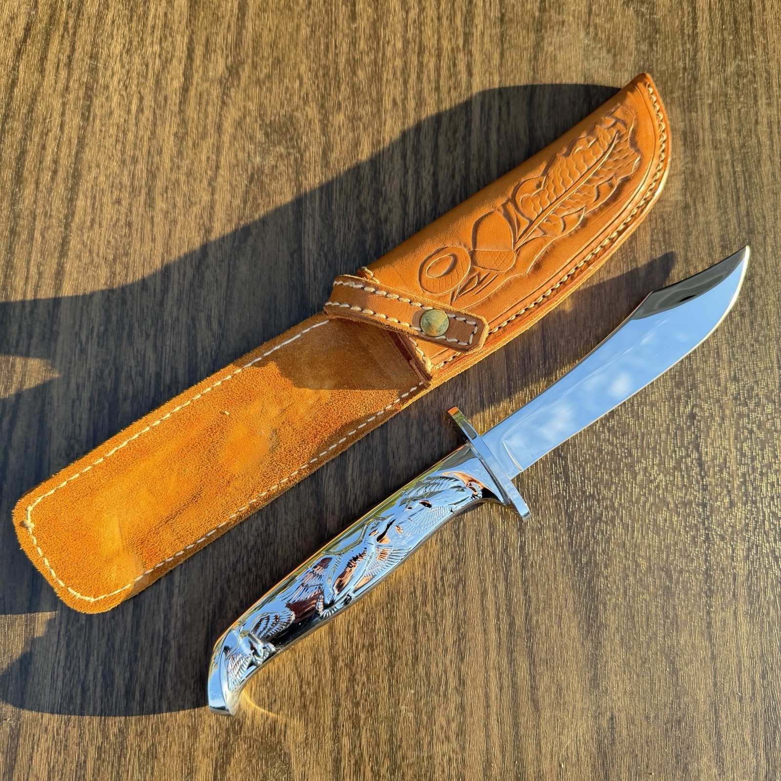 Vintage Saladmaster 205 Carvel Hall Duck Hunting Knife USA Leather Sheath Vintage Saladmaster 205 Carvel Hall Duck Hunting Knife USA Leather Sheath