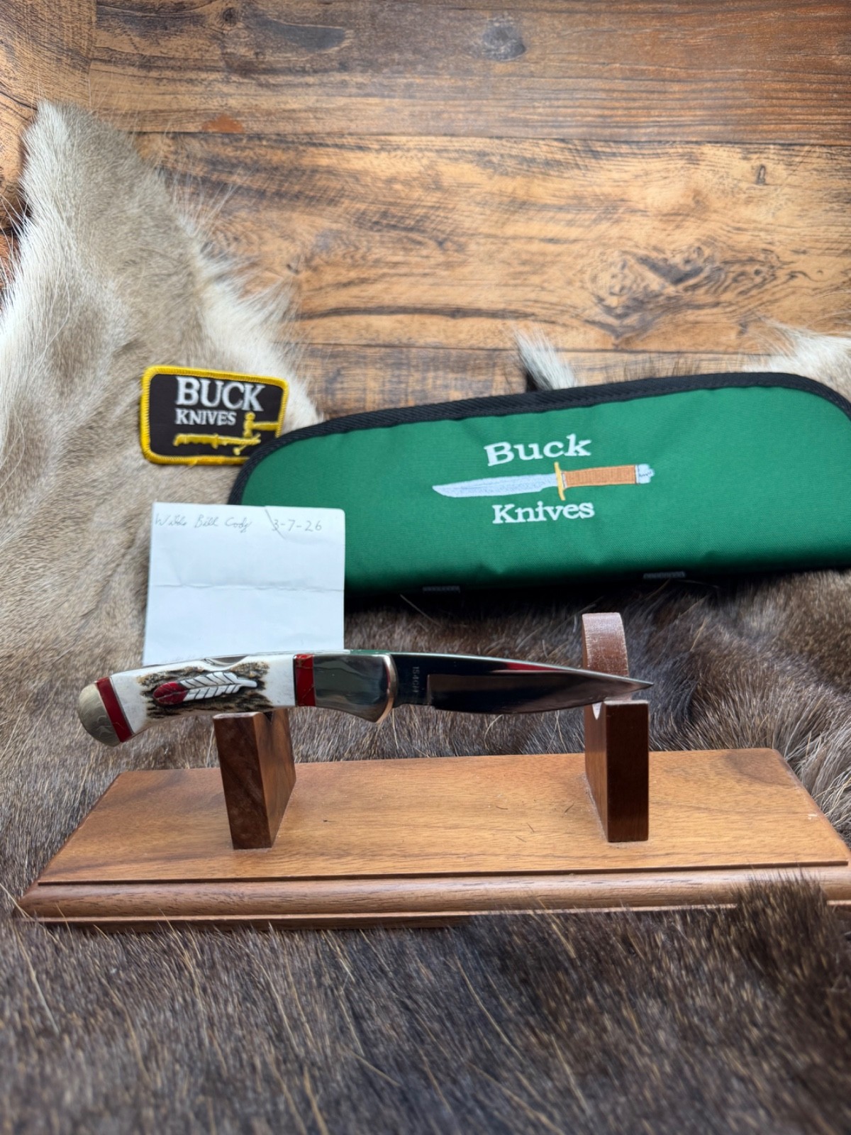 Buck WBC 532 Knife Stag Handle Stainless Blade & Feature Leather Sheath Mint Box