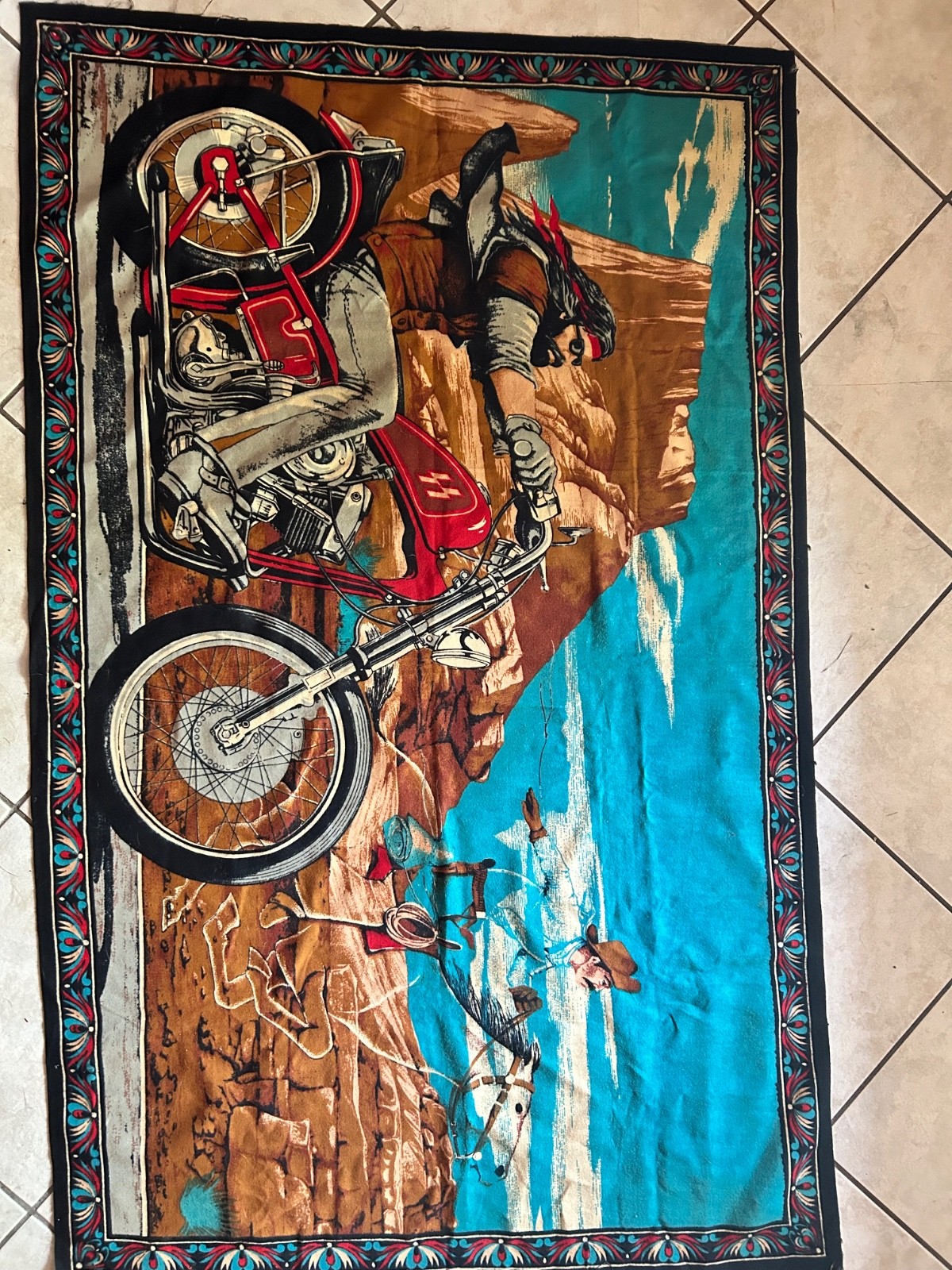 vintage david mann ghost rider tapastry vintage david mann ghost rider tapastry