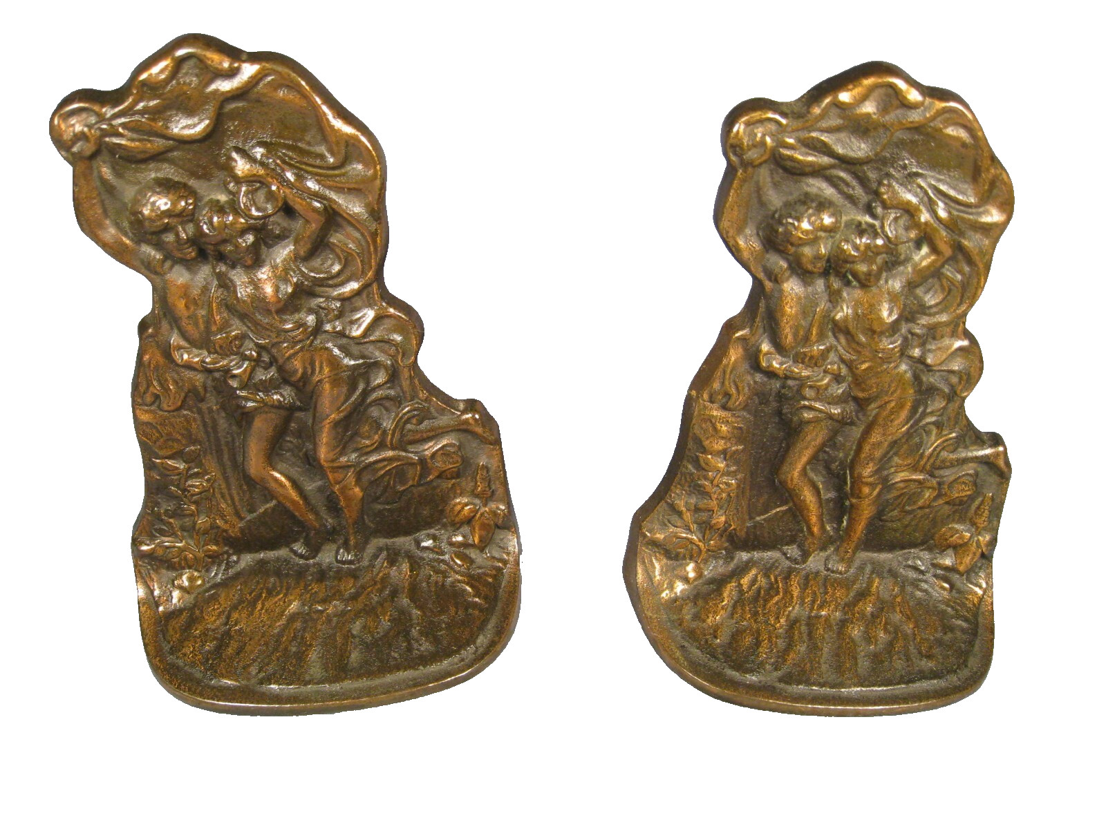 Vintage Temptress w/ Lover Bronz-Met 1927 Gifthouse NYC Bookends Cast Iron Vintage Temptress w/ Lover Bronz-Met 1927 Gifthouse NYC Bookends Cast Iron