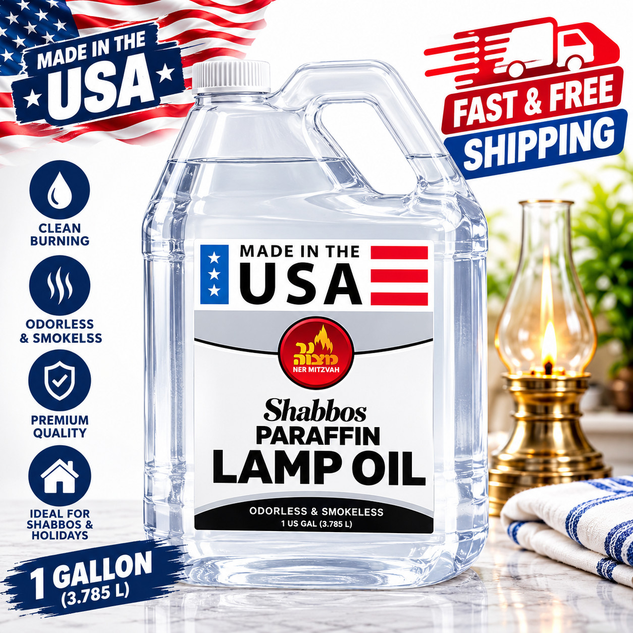 1 Gallon Paraffin Lamp Oil – Clear, Smokeless, Odorless, Clean-Burning Fuel 1 Gallon Paraffin Lamp Oil – Clear, Smokeless, Odorless, Clean-Burning Fuel