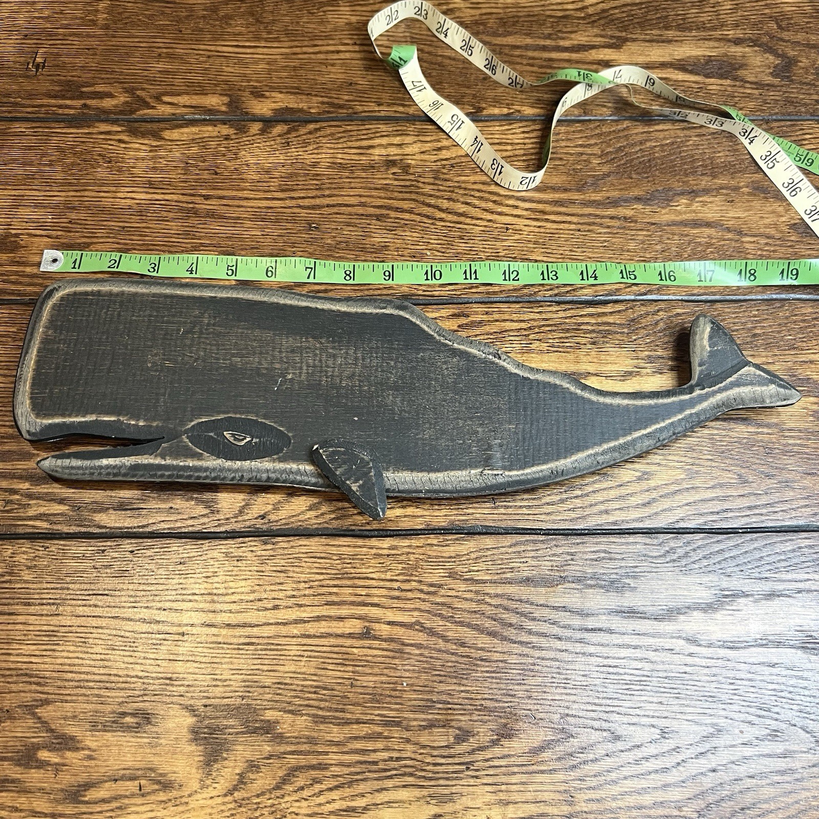 Vintage Hand Carved Wooden Whale Sign Plaque Massachusetts Nautical 20” Vintage Hand Carved Wooden Whale Sign Plaque Massachusetts Nautical 20”